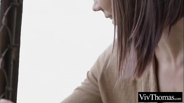 Lesbian redhead fingers a stranger
