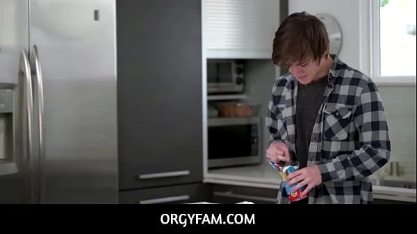 OrgyFam  -  Stepmom Penny Barber catches stepson Tyler Cruise fucking a can of raw dough and helps him out