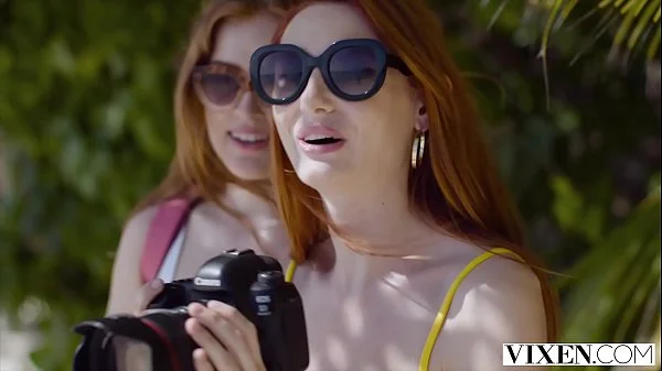 VIXEN Gorgeous redheads seduce bartender while on vacation