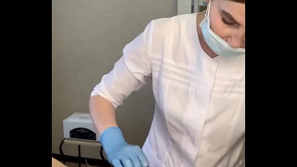 The patient CUM powerfully during the examination procedure in the doctor's hands