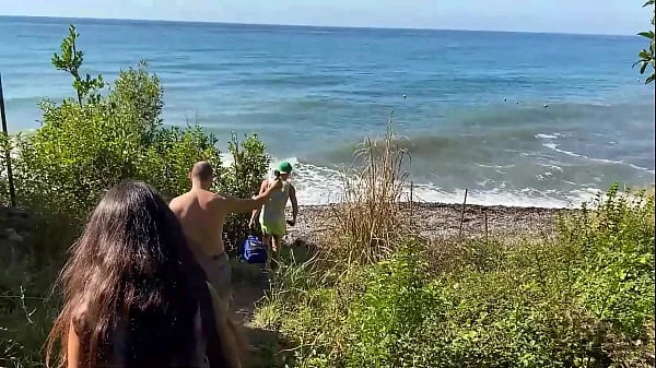 four guys fucked hard stranger on the beach