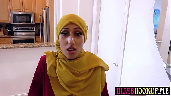 Arab teen wife Kira Perez cheats with her personal trainer with hijab on