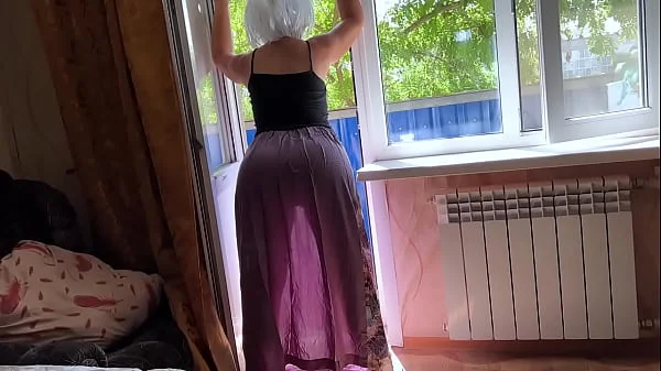 Step mom in a transparent dress shows her big ass to her stepson and waits for anal sex